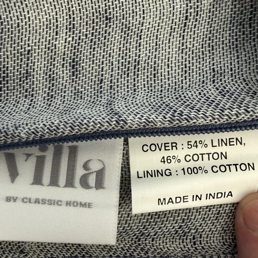 Villa Classic Home Joshua Chambray‎ Blue 22x22 Pillow Cover Pottery Barn Linen